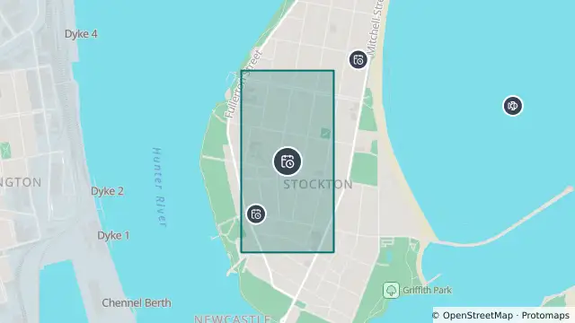 Map of Planned Power Outage — Stockton and nearby items
