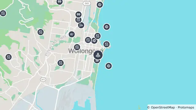 Map of Wheelchair Rugby League World Cup — Harbour Street, Wollongong and nearby items