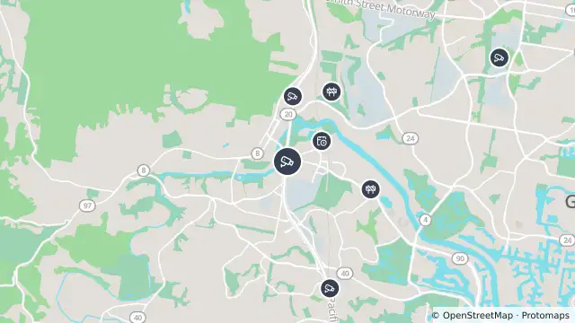 Map of Nerang - Pacific Motorway M1 - Exit 71 - North and nearby items