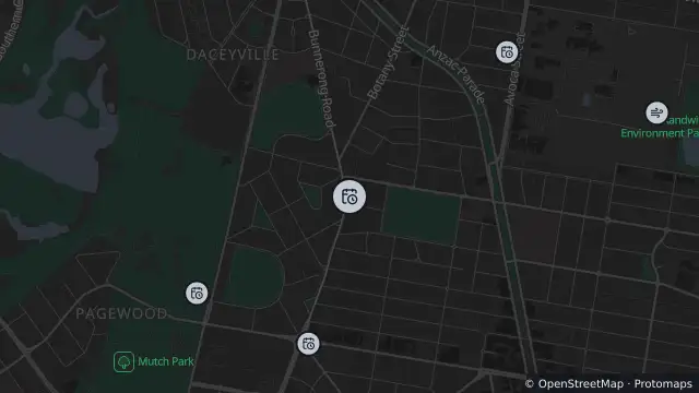 Map of Planned Power Outage — Pagewood and nearby items