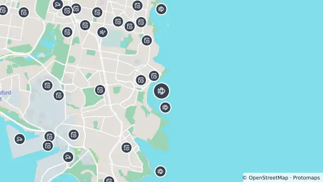 Map of Shark Net Location — Maroubra Beach and nearby items