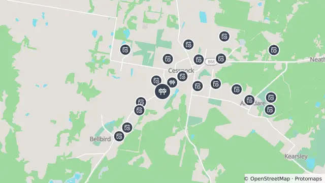 Map of Scheduled Roadwork Road/Lane Widening — Campbell Street, Cessnock and nearby items