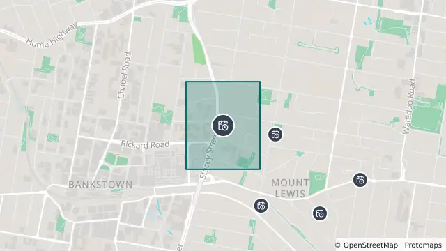 Map of Planned Power Outage — Bankstown, Greenacre and nearby items