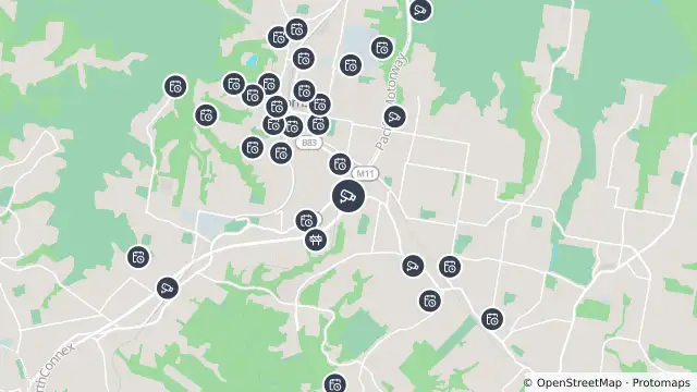 Map of M1 Pacific Motorway (Wahroonga) and nearby items