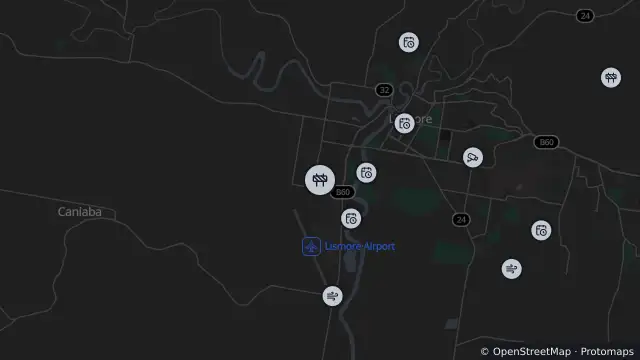 Map of Scheduled Roadwork — East Street, South Lismore and nearby items
