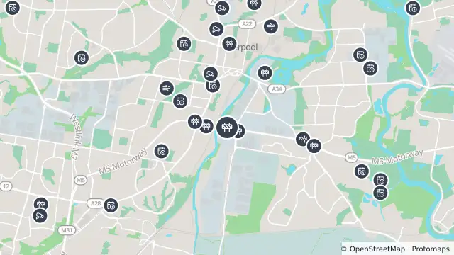 Map of Scheduled Roadwork Maintenance — M5 Motorway Eastbound Off Ramp, Moorebank and nearby items