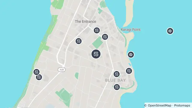 Map of Planned Power Outage — The Entrance and nearby items