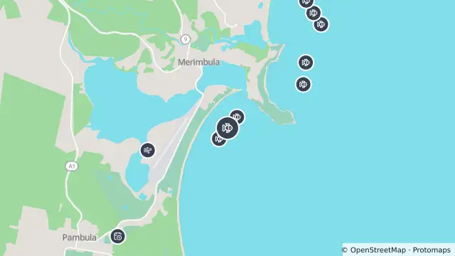 Map of Smart Drumline Location — Merimbula and nearby items