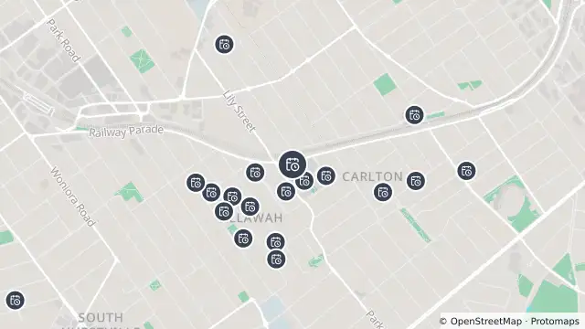 Map of Planned Power Outage — Allawah and nearby items
