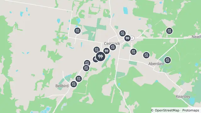 Map of Scheduled Roadwork Road/Lane Widening — Campbell Street, Cessnock and nearby items