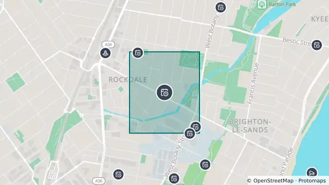 Map of Planned Power Outage — Brighton-Le-Sands, Rockdale and nearby items