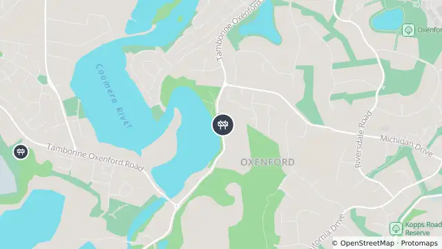 Map of Roadworks — Tamborine   Oxenford Road — Oxenford and nearby items