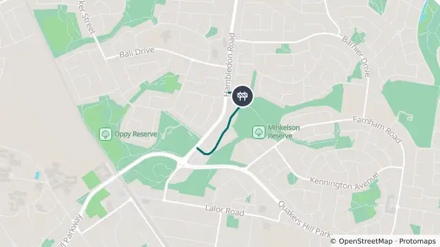 Map of Scheduled Roadwork Resurfacing — Maslin Cres, Quakers Hill and nearby items