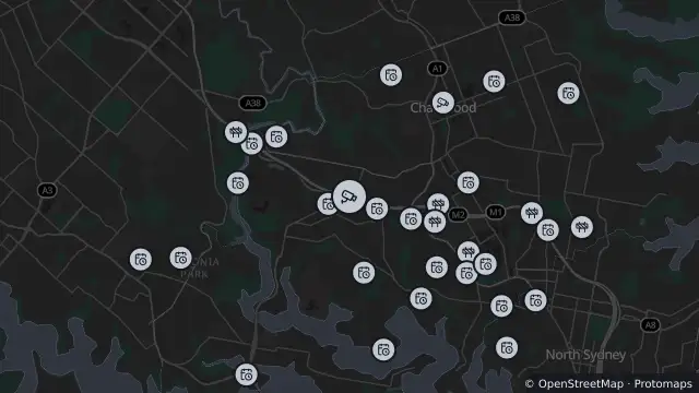 Map of Epping Road (Lane Cove) and nearby items