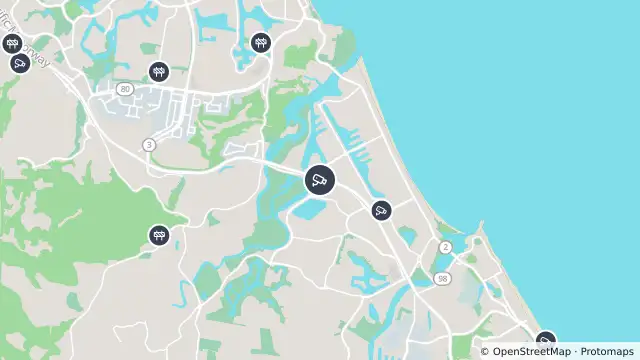 Map of Palm Beach - Pacific Motorway Exit 92 - North - 4221 and nearby items