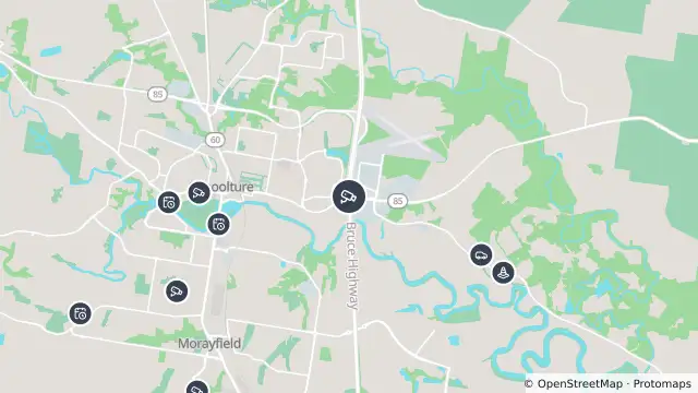 Map of Caboolture - Bruce Highway & Caboolture-Bribie Island Interchange - South and nearby items