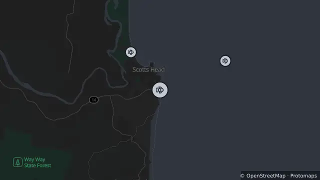 Map of Drone Surveillance Location — Scotts Head Beach and nearby items