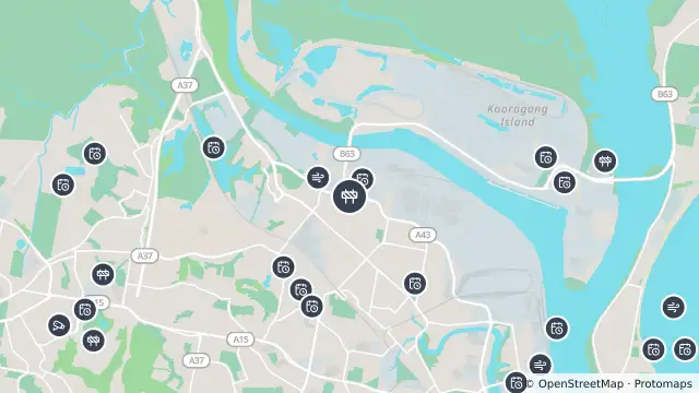Map of Scheduled Roadwork — Industrial Drive, Mayfield North and nearby items