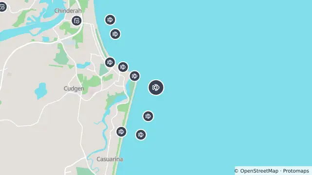 Map of Smart Drumline Location — South Kingscliff and nearby items