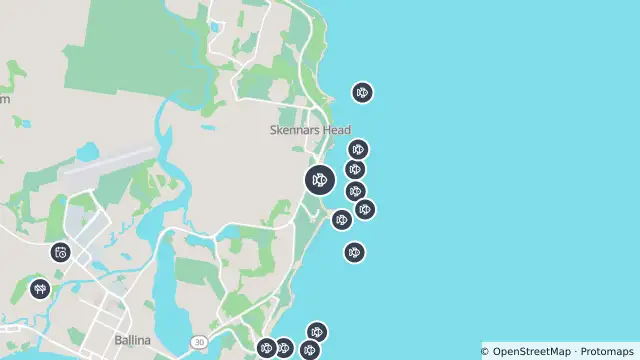 Map of Drone Surveillance Location — Sharpes Beach and nearby items