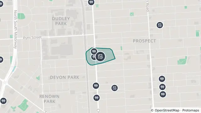 Map of Planned Power Outage — Prospect and nearby items