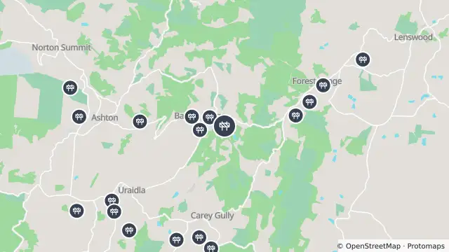 Map of Asphalt Works — Lobethal Road, Basket Range and nearby items