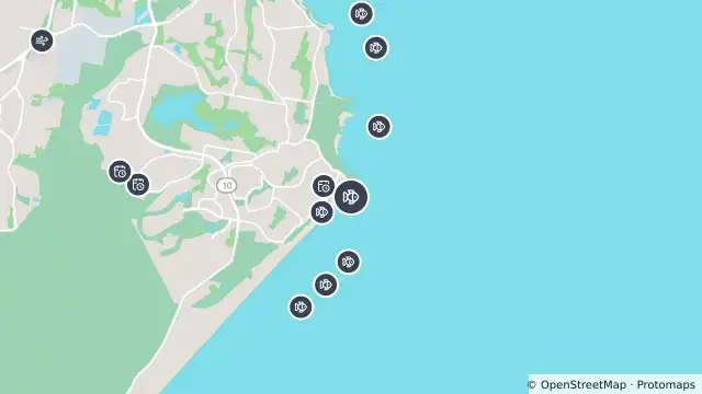 Map of Tagged Shark Receiver — Lighthouse Port Macquarie and nearby items