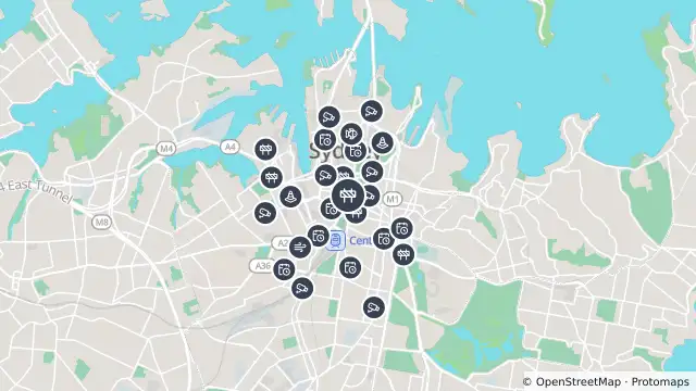 Map of Scheduled Roadwork Crane Work — Castlereagh Street, Sydney and nearby items