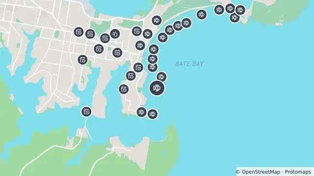 Map of Smart Drumline Location — Shark Island and nearby items