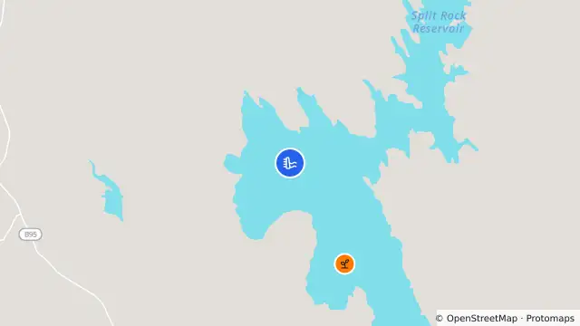 Map of Split Rock Dam and nearby items