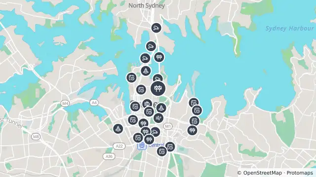 Map of Scheduled Roadwork — Domain Tunnel (Cahill Expressway), Sydney and nearby items