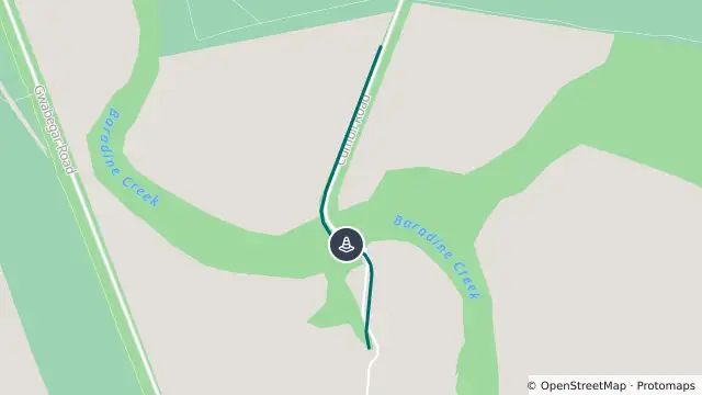 Map of Hazard Road Damage — Cumbil Road, Baradine and nearby items