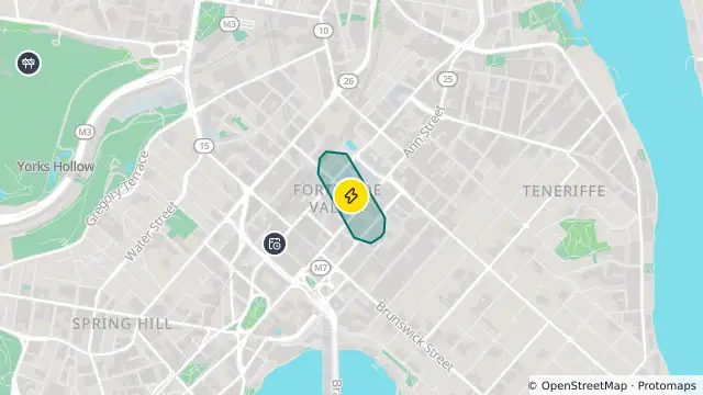 Map of Power Outage — Fortitude Valley and nearby items