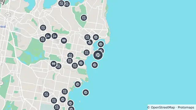 Map of Drone Surveillance Location — Tamarama and nearby items