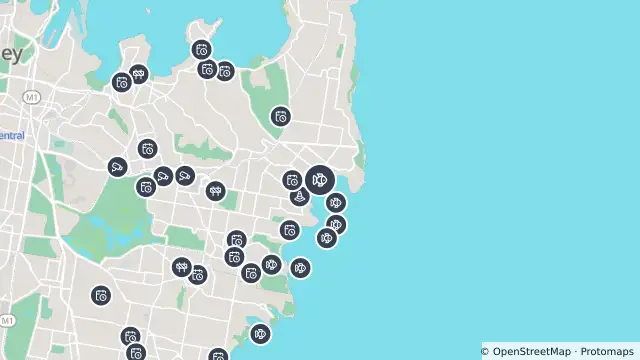Map of Drone Surveillance Location — Bondi Beach and nearby items