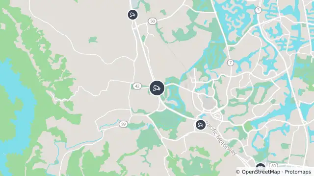 Map of Mudgeeraba - Pacific Motorway & Mudgeeraba Road - Exit 79 - North and nearby items