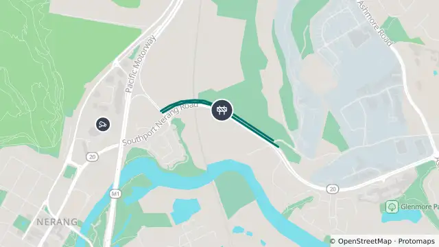 Map of Roadworks — Southport Nerang Road — Molendinar and nearby items