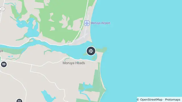 Map of Drone Surveillance Location — Moruya Heads 1 Beach and nearby items
