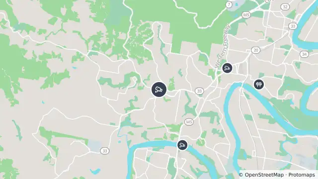 Map of Kenmore - Moggill Road & Brookfield Road - East and nearby items