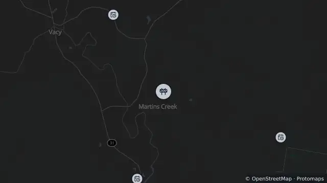 Map of Scheduled Roadwork — Cory Street, Martins Creek and nearby items