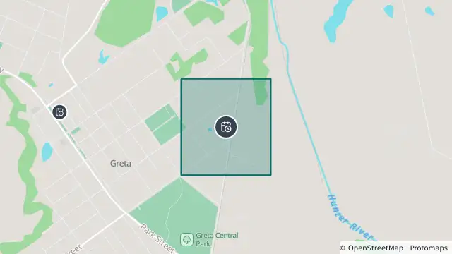 Map of Planned Power Outage — Greta and nearby items