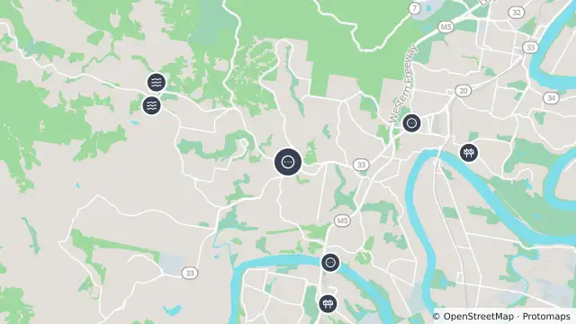 Map of Kenmore - Moggill Road & Brookfield Road - East and nearby items