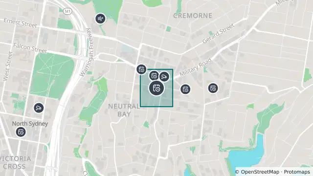 Map of Planned Power Outage — Neutral Bay and nearby items