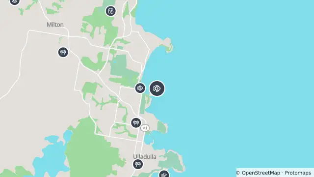 Map of Drone Surveillance Location — Mollymook Beach and nearby items