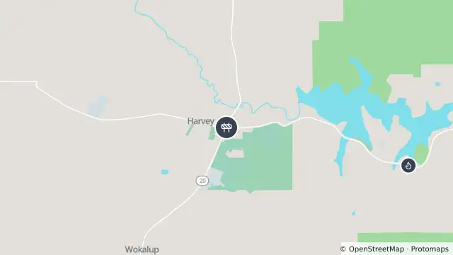Map of Detour On South Western Hwy, Harvey - Bridge Replacement On Side Road and nearby items