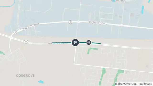 Map of Roadworks — Woolcock Street — Cosgrove / Mount Louisa and nearby items