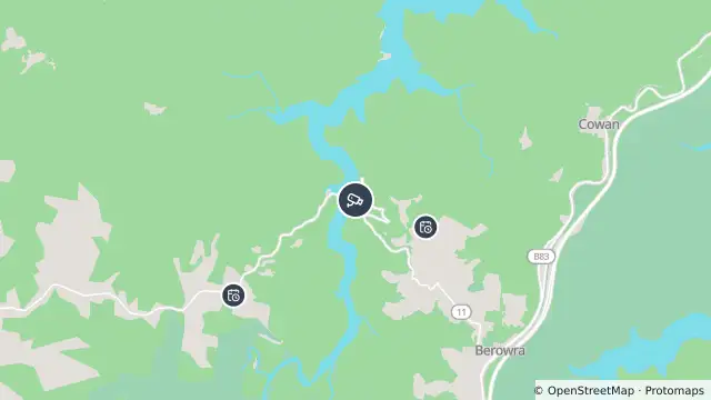 Map of Berowra Waters Ferry (Berowra Waters) and nearby items