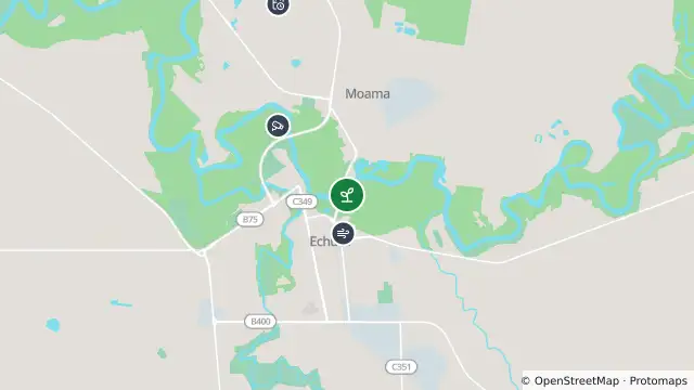 Map of Algal Status Green — 40910087 - Murray River At Moama and nearby items
