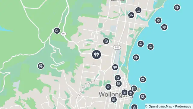 Map of Scheduled Roadwork Upgrade — Princes Motorway, Wollongong and nearby items