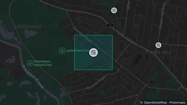 Map of Planned Power Outage — Bass Hill, Georges Hall and nearby items